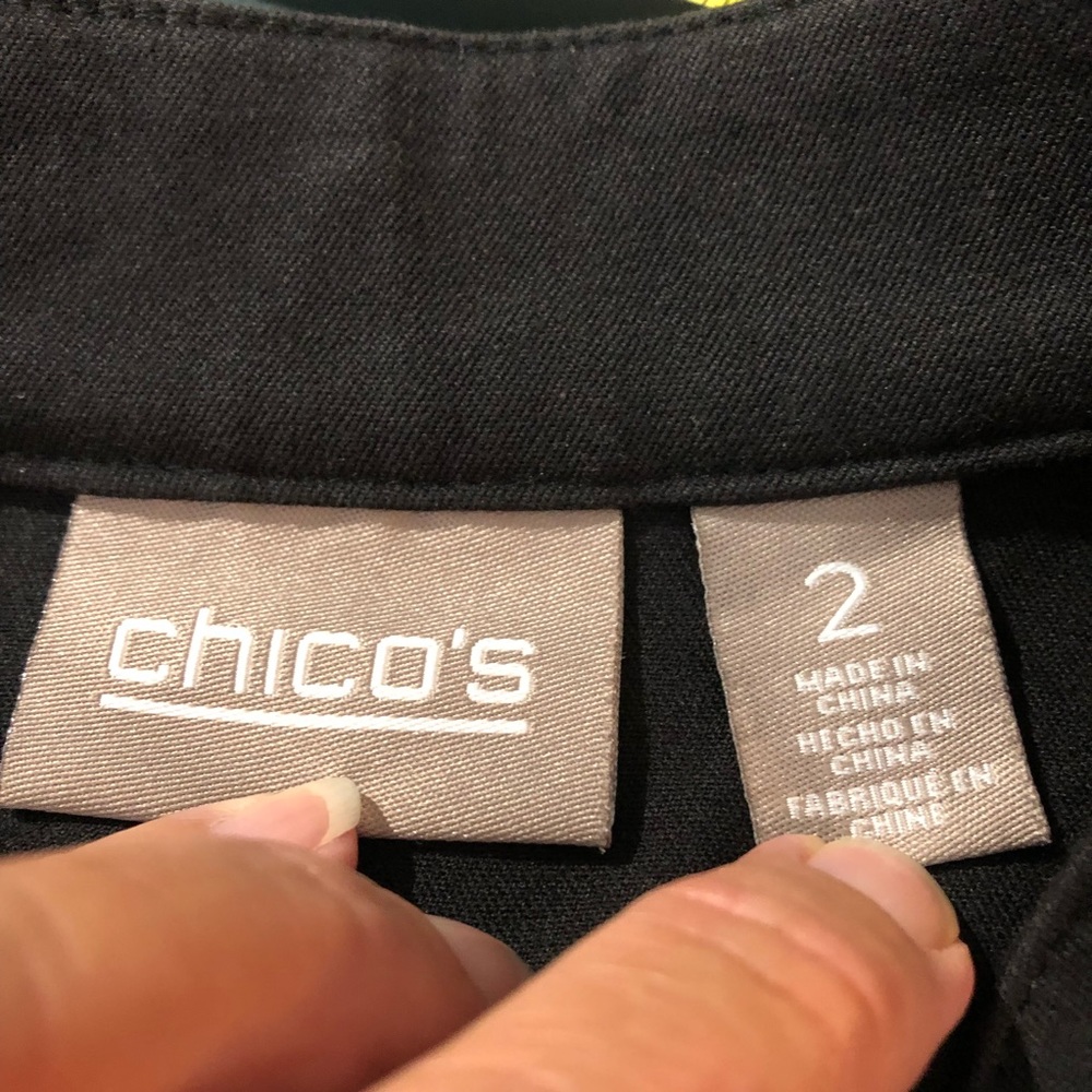 Chico’s Lightweight Button Front Jacket, Size Large, Black - Picture 3 of 4
